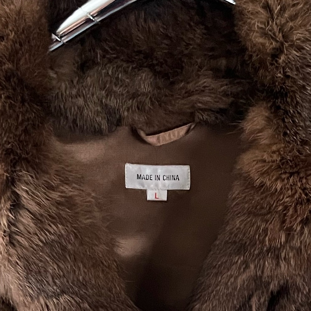 Rich Brown Rabbit Fur Jacket - Picture 3 of 6
